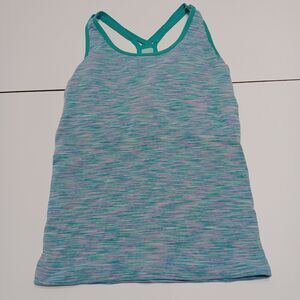 Climawear Womens Tank Top Green Pink Scoop Neck Stretch‎ Razor Back M